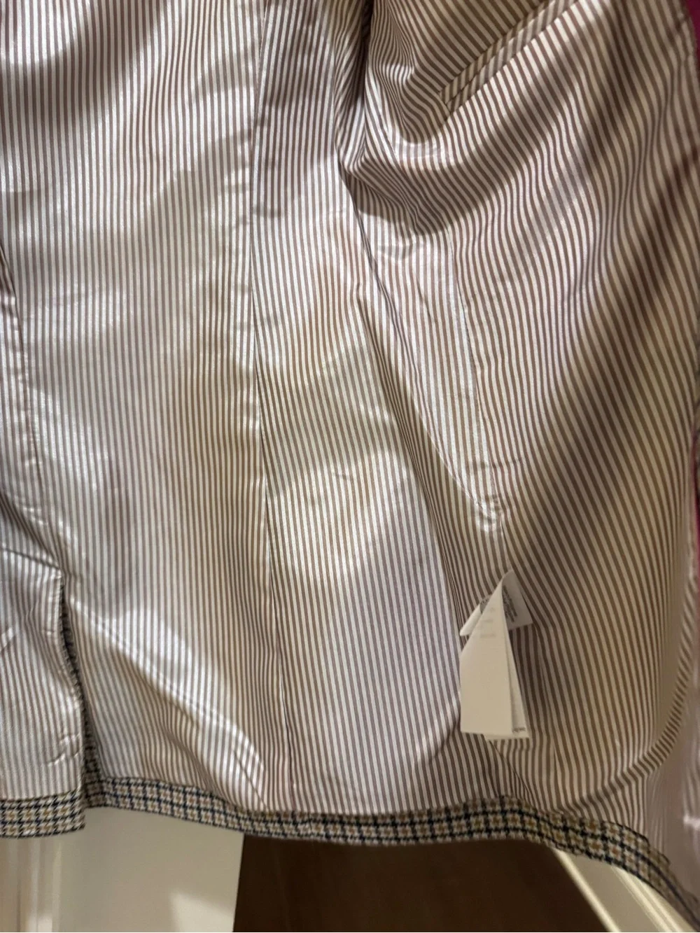 J. Crew Striped Light Pink & White Lined Blazer